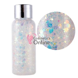 Sclipici gel pentru fata si corp Laura Serna de 35 ml Cod W505A Alb cu Reflexii
